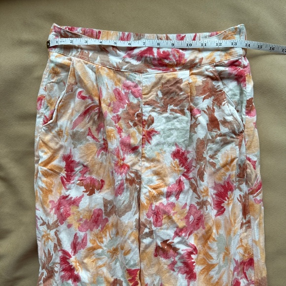 ABERCROMBIE & FITCH Linen Blend Floral Pull On Pants Small S - Picture 10 of 11
